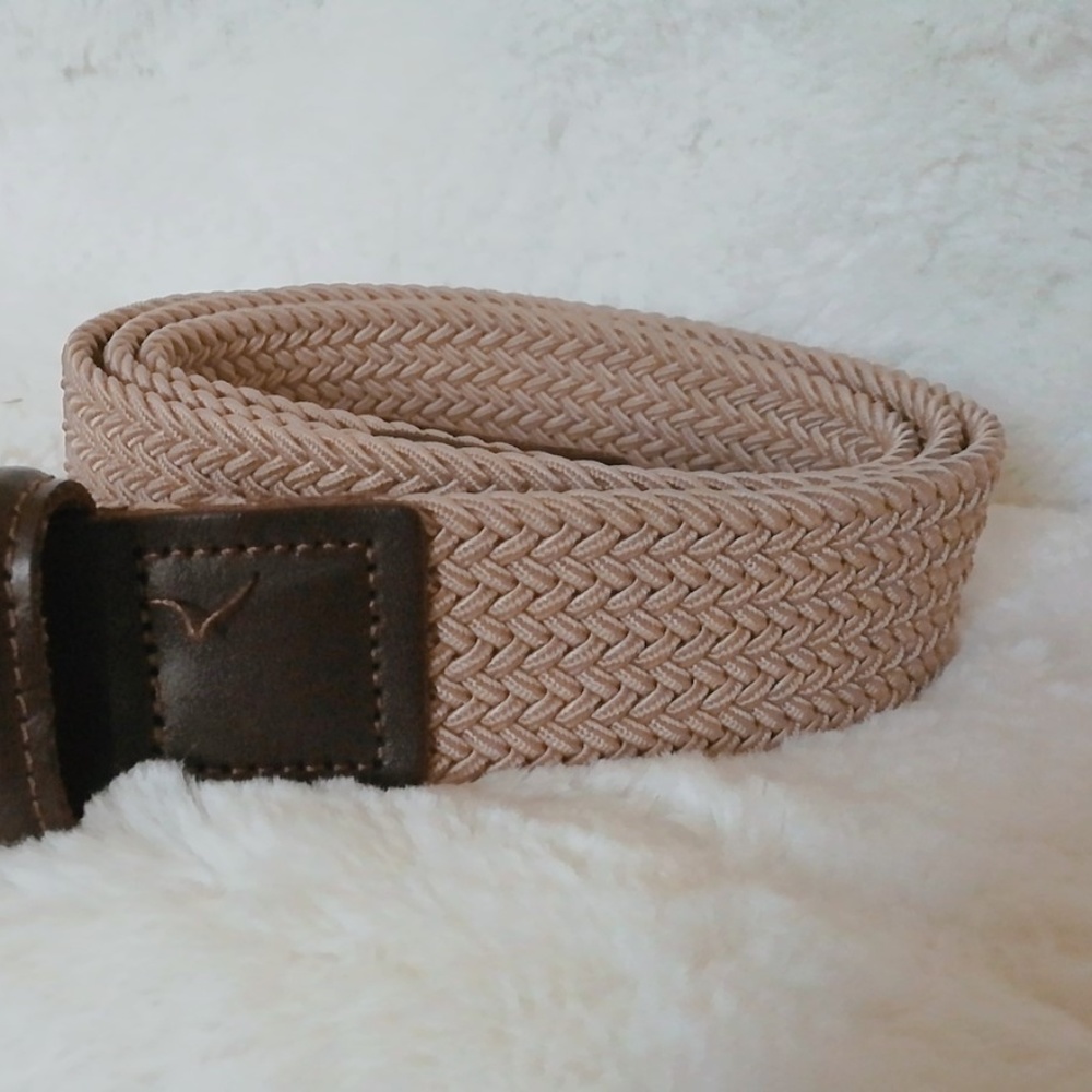 Leather Braided Belt Brown Size Large - Picture 4 of 4